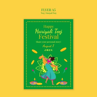 Hariyali Teej Celebration Template – Free Download, Download Free Stock Photo