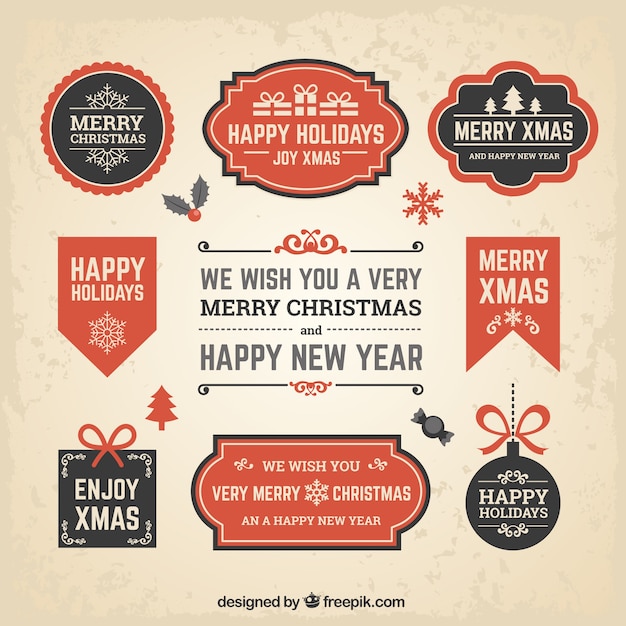 New Year and Christmas Flat Banners – Free Download, Free Stock Photo