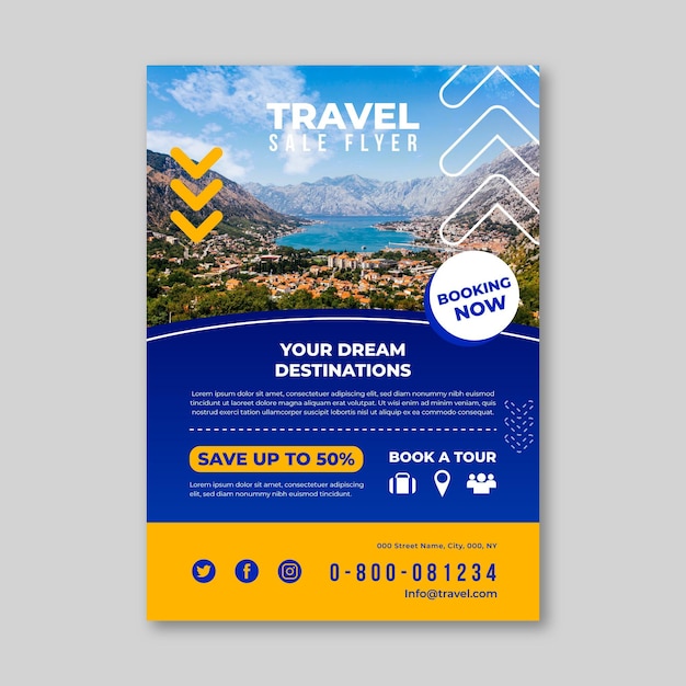 Travel Sale Flyer Template Featuring Engaging Photo – Free Download