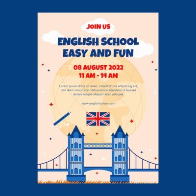 English School Poster Template – Free to Download