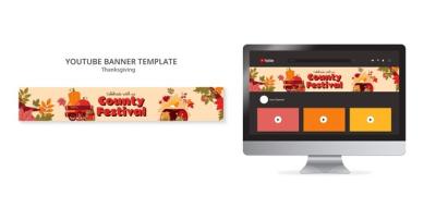 Thanksgiving Celebration YouTube Banner – Download Free Stock Photo