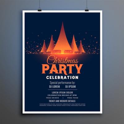 Beautiful Christmas Party Celebration Flyer Design Template – Free Download