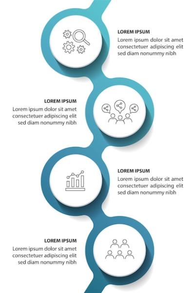 Infographic Flowchart Design Template: 4 Steps – Free Download