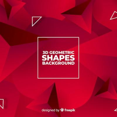 3D Geometric Shapes Background – Free to Download