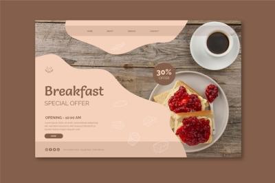 Breakfast Restaurant Landing Page Template – Free Download