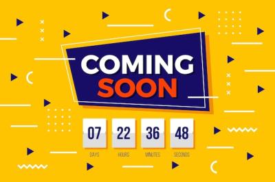 Flat Design Coming Soon Promo Background – Download Free Stock Photo