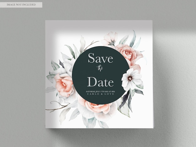 Elegant Wedding Invitation Featuring Beautiful Flower Arrangement – Free Download