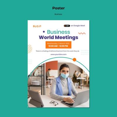 Vertical Poster Template for Webinar and Business Startup – Free Download