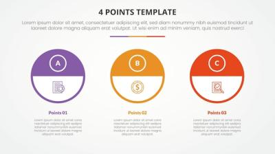 3 Points Stage Template Infographic Concept for Slide Presentations – Free to Download