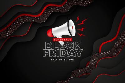 Realistic Wavy Black Friday Background – Free Download