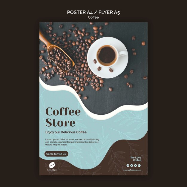 Coffee Store Poster Template – Free to Download