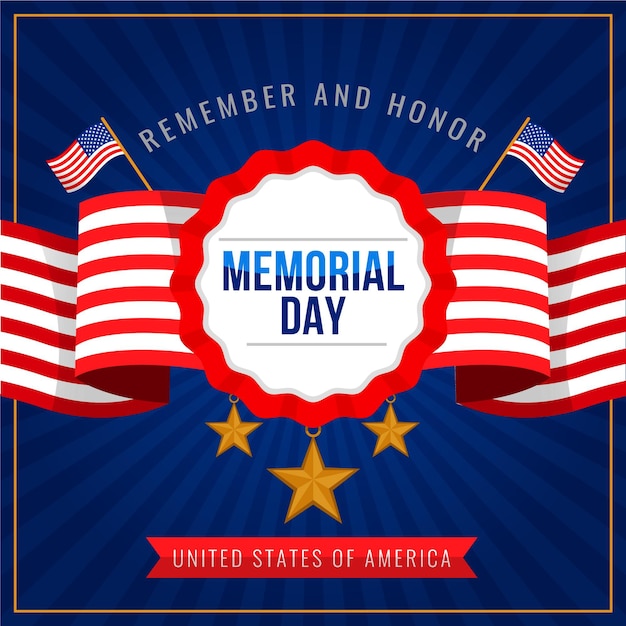 USA Memorial Day Vector Illustration – Free Download