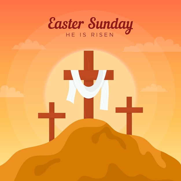 Flat Easter Sunday Illustration – Free Download for Stock Photos