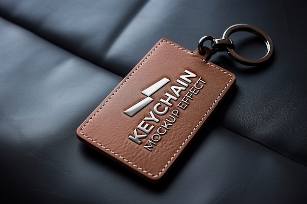 Leather Tray Mockup Featuring Keychain – Free Download