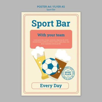 Sports Bar Drinks Poster Template – Free Download