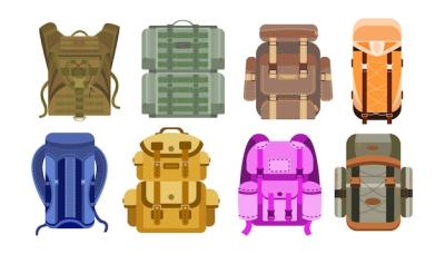 Cartoon Illustrations of Camping and Hiking Backpacks – Download Free Stock Photos