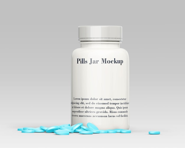 Bottle of Pills Jar Mockup with White Lid – Free Stock Photo for Download