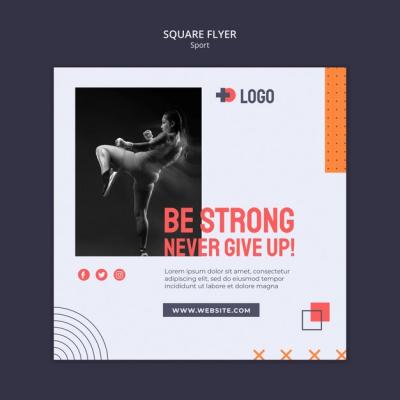 Sport and Training Square Flyer Template – Free Download