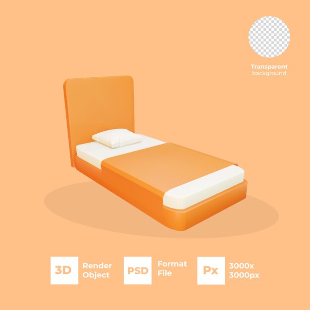 Simple Single Bed 3D – Free Stock Photo, Download for Free