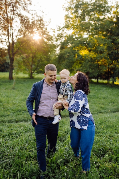 Happy Family in Outdoor Portrait During Fall Season – Free Download