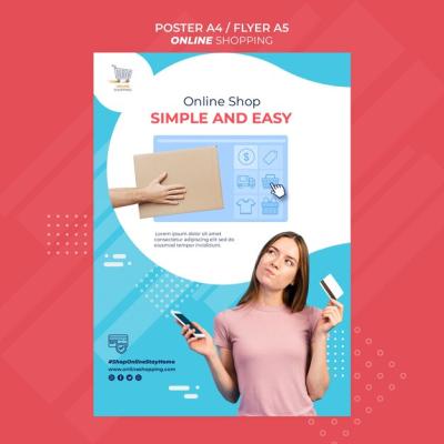 Flyer Template for Online Shopping – Download Free Stock Photo