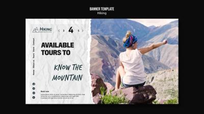 Available Tours Hiking Banner Template – Free Download