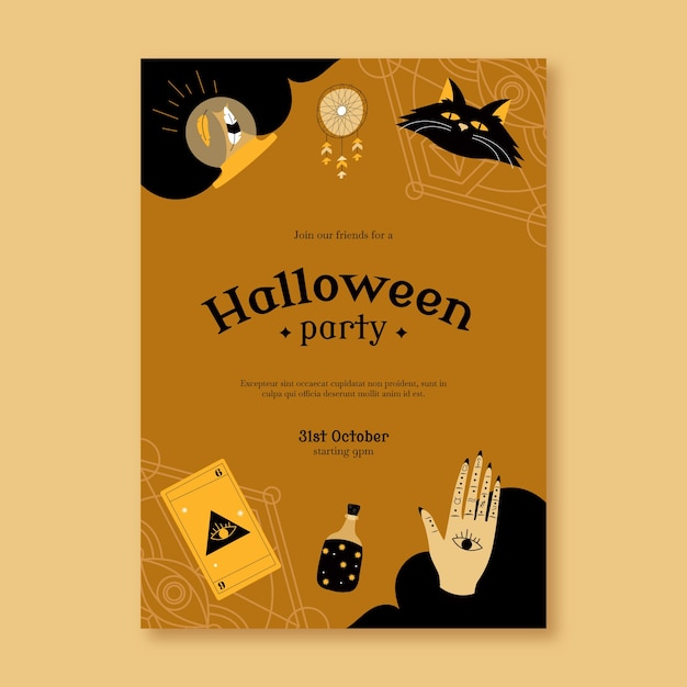 Flat Design Halloween Template – Free Download Stock Photo