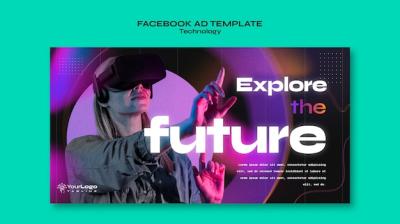 Gradient Technology Concept Facebook Template – Free Download