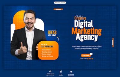 Digital Marketing Agency and Corporate Web Banner Template – Free Download