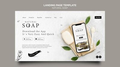 Natural Soap Concept Landing Page Template – Free Download