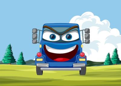 Happy Cartoon Car on a Sunny Day – Free Stock Photo, Download Free