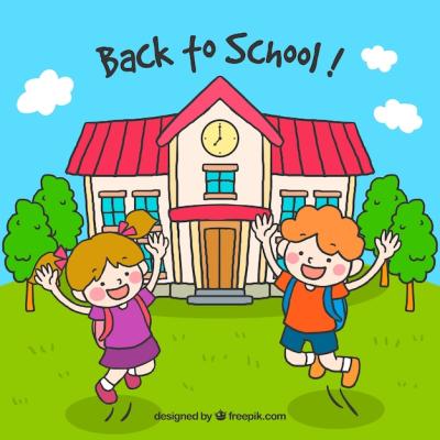 Back to School Background Featuring Children – Free Download