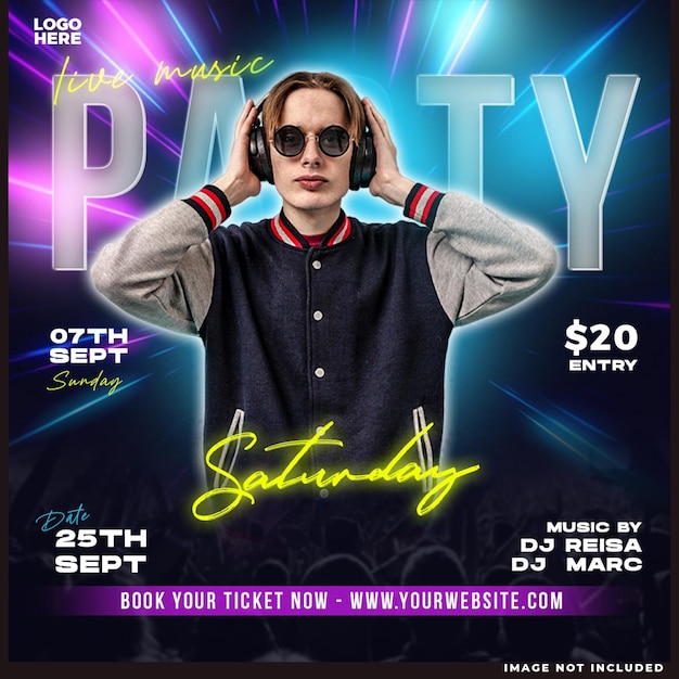 Night Club DJ Party Flyer Design – Free Download