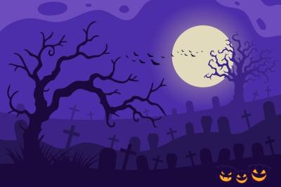 Spooky Dark Halloween Background with Scary Elements – Free Download