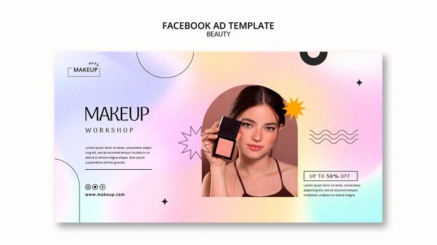 Beauty Social Media Promo Template in Gradient Pastel Colors – Free Download