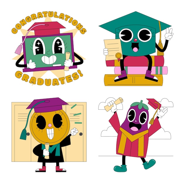 Acid Graduation Stickers Collection – Free Download