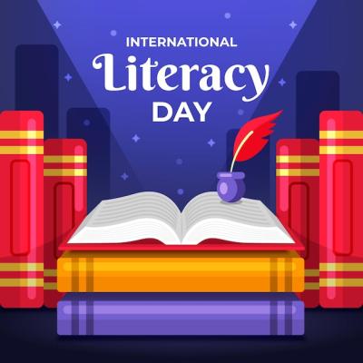 Flat Design Background for International Literacy Day – Free Download