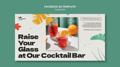 Cocktail Bar with Delicious Drinks – Free Download PSD Template