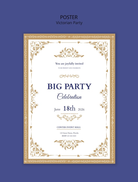 Victorian Party Template Design – Free Download for Stunning Events