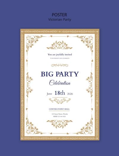 Victorian Party Template Design – Free Download for Stunning Events