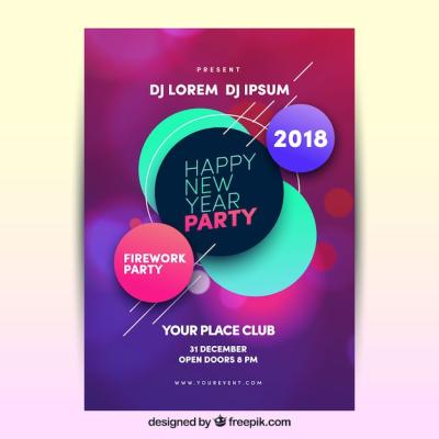 Colorful New Year Party Poster – Free Download