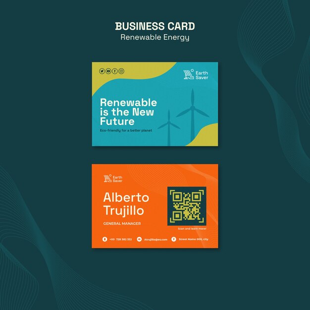 Fluid Shapes Renewable Energy Business Card – Free Download