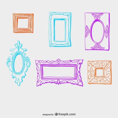 Colorful Vintage Frames Set – Free Download