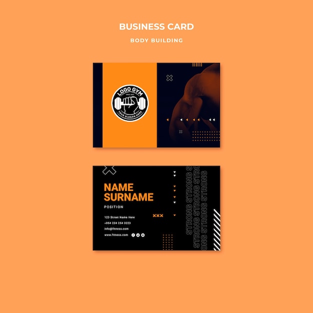 Bodybuilding Training Business Card Template – Free to Download