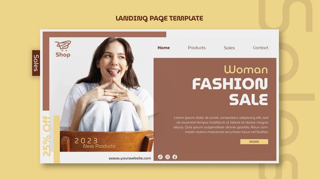 Flat Design Sales Landing Page Template – Free Download