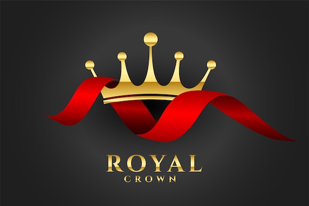 Royal Crown Background with Red Ribbon – Free Stock Photo, Download Free