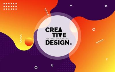 Colorful Creative Template Banner with Gradient Design and Liquid Shape – Free Stock Photo for Download