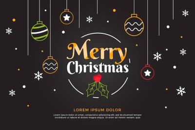 Christmas Background Concept in Outline Style – Free Download