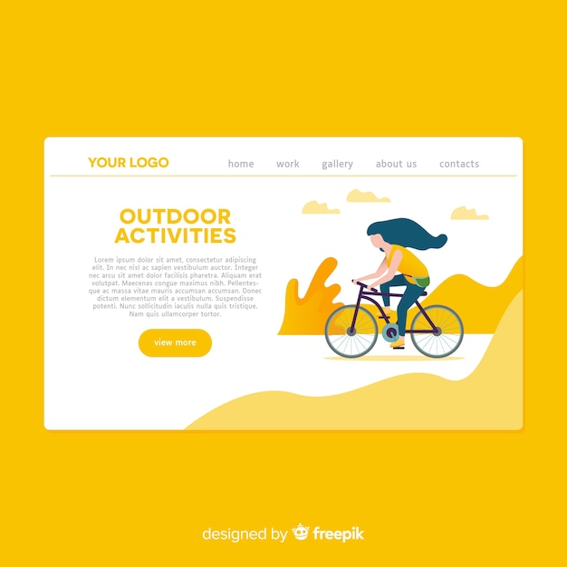 Hand Drawn Outdoor Activities Landing Page – Free Download