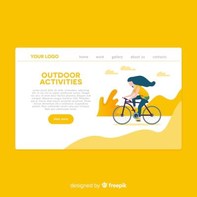 Hand Drawn Outdoor Activities Landing Page – Free Download